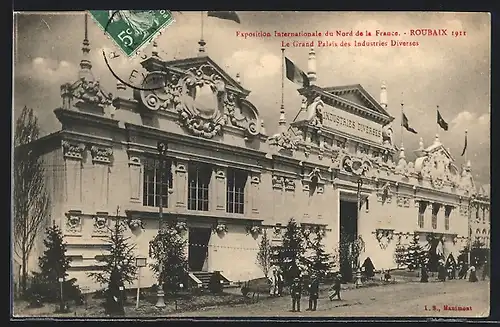 AK Roubaix, Exposition Internationale du Nord de la France 1911, Le Grand Palais des Industries Diverses, Ausstellung