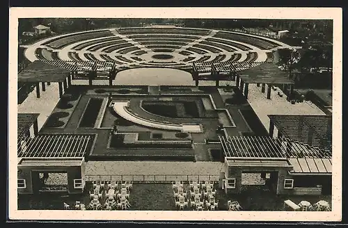 AK Essen, GRUGA Grosse Ruhrländische Gartenbau-Ausstellung 1929, Blick auf Pergolagarten und Dahlien-Arena