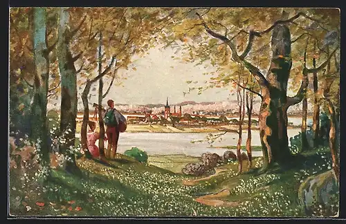 Künstler-AK Berlin, Gartenbau- und Blumenkunst-Jahrhundert-Ausstellung 1922, Deutscher Wald im Diorama