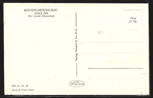 AK Essen, Reichsgartenschau-Ausstellung 1938, Der Grosse Blumenhof