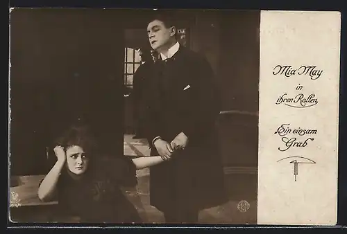 AK Filmszene aus Ein einsam Grab mit Schauspielerin Mia May