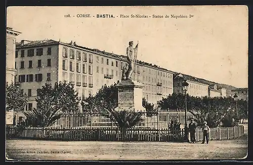 AK Bastia, Place Saint-Nicolas, Statue de Napoléon Ier