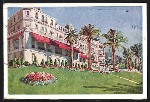 Künstler-AK Cannes, Hotel Beau-Séjour