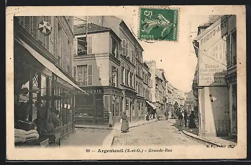 AK Argenteuil, Geschäfte in der Grande-Rue