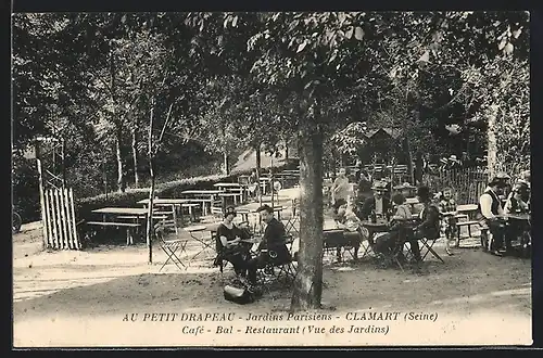 AK Clamart, Café-Bar-Restaurant Au Petit Drapeau, Vue des Jardins