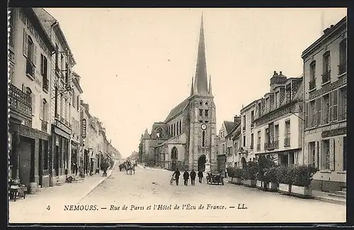 AK Nemours, Rue de Paris et l`Hotel de l`Écu de France