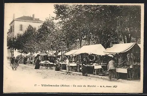 AK Villefranche, Un coin du Marché