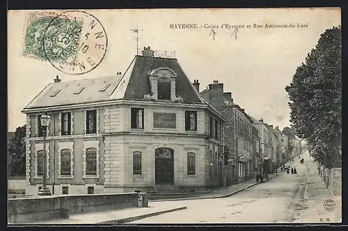 AK Mayenne, Caisse d`Epargne et Rue Ambroise-de-Loré