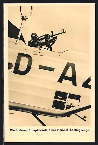 AK Die hinteren Kampfstände eines Heinkel-Seeflugzeuges
