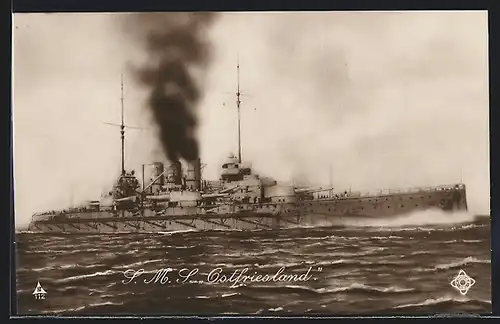 AK S.M.S. Ostfriesland auf hoher See