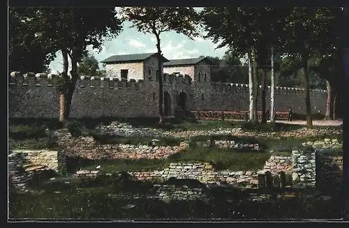 AK Saalburg / Bad Homburg, Aussenseite der Burg