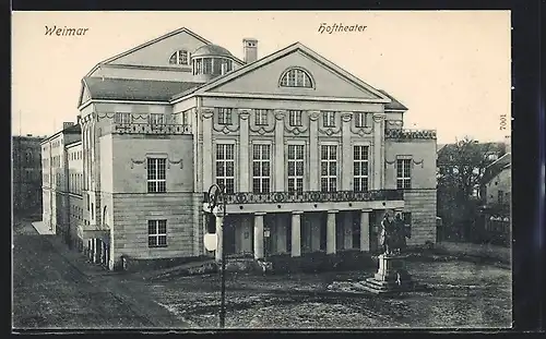 AK Weimar / Thür., Abendstimmung am Hoftheater