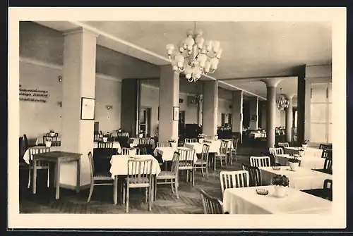 AK Ahlbeck / Seebad, FDGB-Ferienheim Bernhard Göring, Speisesaal, Interieur