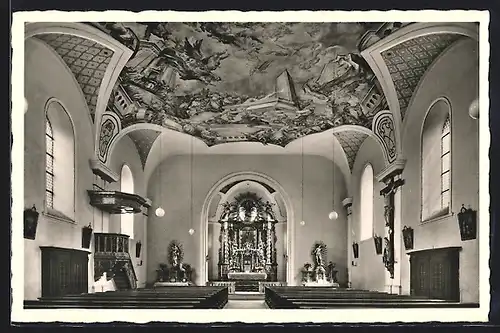 AK Allersberg / Mfr., Kath. Pfarrkirche Maria Himmelfahrt, Innenansicht