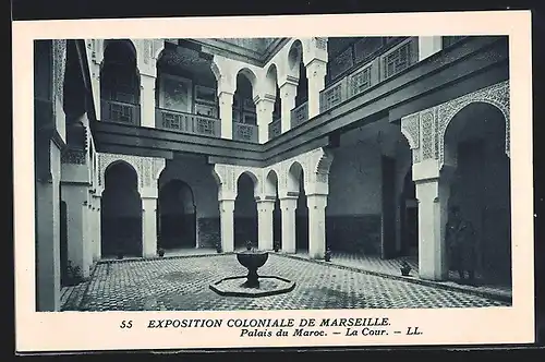 AK Marseille, Exposition Coloniale 1906, Palais du Maroc, La Cour, Ausstellung