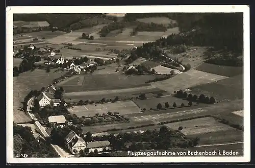 AK Buchenbach / Breisgau, Fliegeraufnahme der Ortschaft mit Feldern