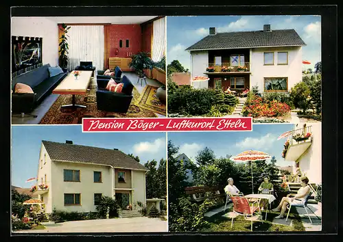 AK Etteln im Altenautal, Pension Gerd Böger, Innenansicht, Garten