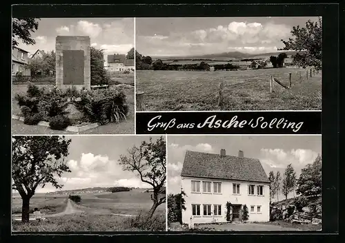 AK Asche /Solling, Wohnhaus, Denkmal, Ortspartie