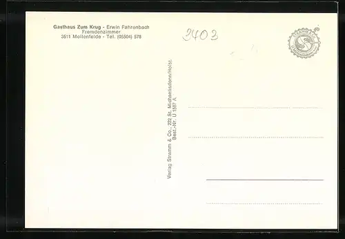 AK Mollenfelde, Gasthaus zum Krug, Kirche