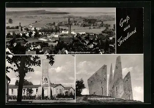 AK Friedland /Kr. Göttingen, Friedlandglocke, Panorama, Spar-Lebensmittel Wilhelm Plümer