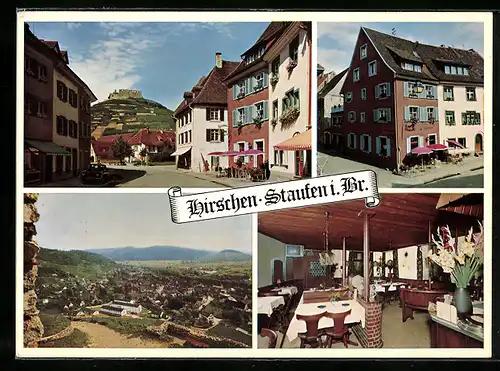 AK Staufen im Breisgau, Gasthaus zum Hirschen, Strassenpartie