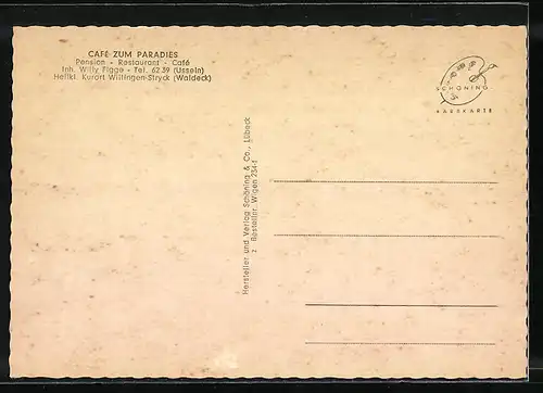 AK Willingen-Stryck, Cafe zum Paradies
