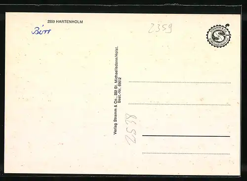 AK Hartenholm, Gasthaus, Ortsansicht