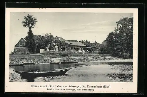 AK Wussegel /Kr. Dannenberg, Elbrestaurant Otto Lehmann