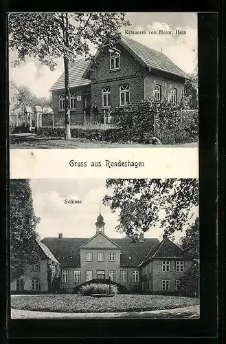 AK Rondeshagen, Krämerei von Heinrich Hein, Schloss