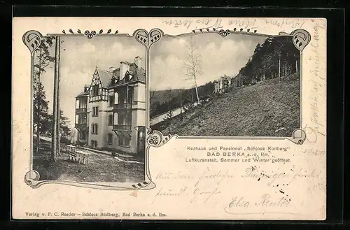 AK Bad Berka a. d. Ilm, Hotel-Kurhaus und Pensionat Schloss Rodberg, Seitenansicht