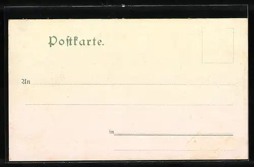 Lithographie Lauffen a. Neckar, Neues Postgebäude, Bahnhof, Totalansicht