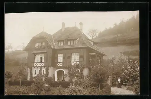 Foto-AK Höfen /Enz, Haus Flaschnermeister Fritz Jauch