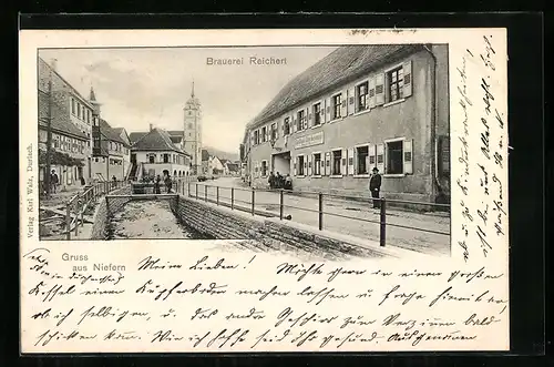 AK Niefern, Gasthaus und Bierbrauerei Reichert