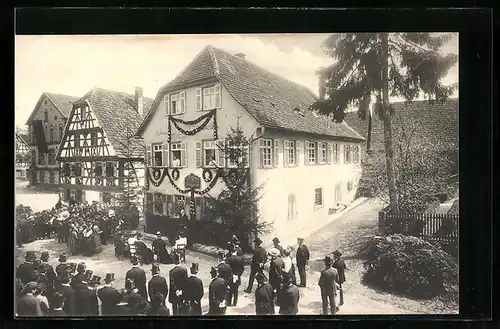 AK Ölbronn, Enthüllung der Gedenktafel für Geheimrat Dr. Ferd. v. Steinbeis am 5.5.1907