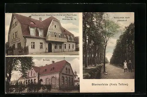 AK Blankenfelde / Krs. Teltow, Restaurant zur Deutschen Eiche, Schule