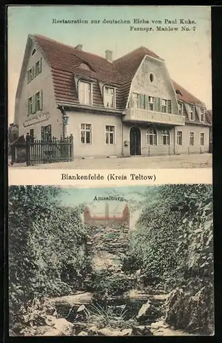 AK Blankenfelde /Kr. Teltow, Restaurant zur deutschen Eiche, Amselburg