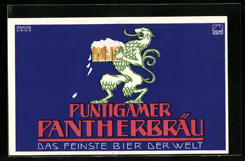 AK Graz, Brauerei Punitgam bei Graz, Puntigamer Pantherbräu, Das feinste Bier der Welt