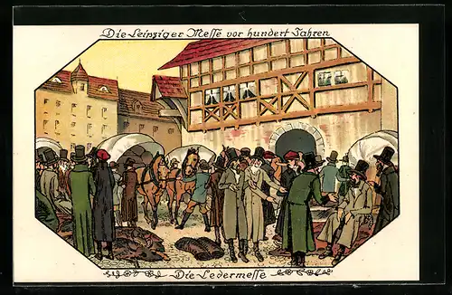 Künstler-AK Leipzig, Jüdische Händler auf der Messe