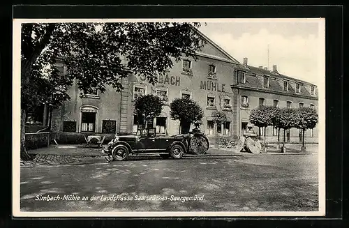 AK Saargemünd, Simbach-Mühle an der Landstrasse Saarbrücken-Saargemünd