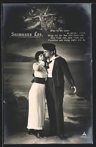 Foto-AK Seemanns Los, Matrose und Mädchen beim Abschied