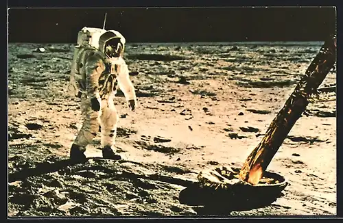 AK Edwin Aldrin neben Mondlandefähre Eagle