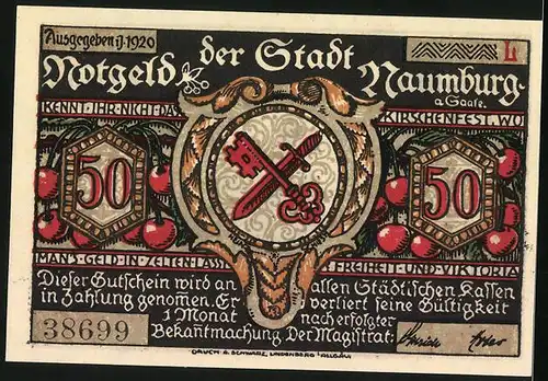 Notgeld Naumburg a. Saale 1920, 50 Pfennig, Kinder folgen Riesen