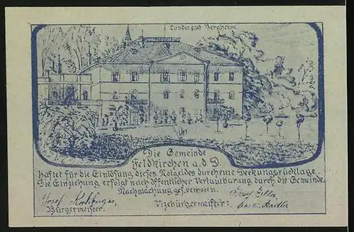 Notgeld Feldkirchen a. d. D. 1920, 50 Heller, Panorama