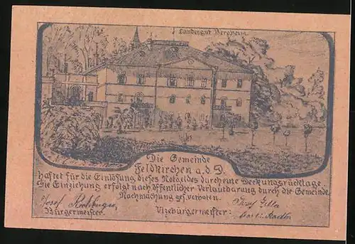 Notgeld Feldkirchen a. d. D. 1920, 50 Heller, Panorama