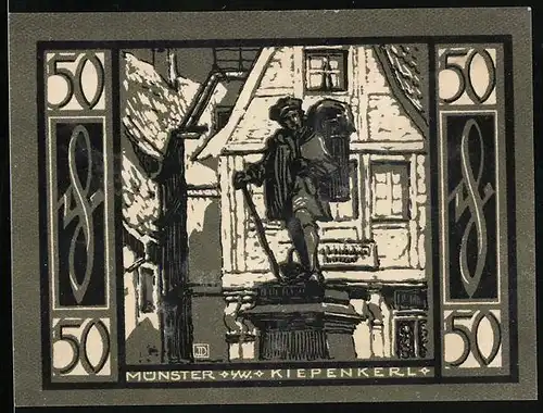 Notgeld Münster i. Westfalen 1921, 50 Pfennig, Kiepenkerl