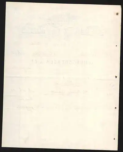 Rechnung Hanau 1896, Firma Hengsberger & Co., Betriebsansichten in Rückingen, Hanau und Neusses