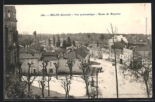 AK Belin, Vue panoramique, Route de Bayonne