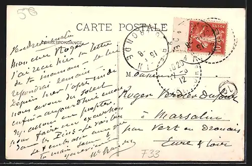 AK Belin, Vue panoramique, Route de Bayonne