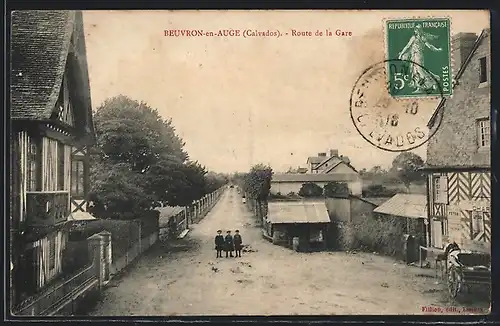 AK Beuvron-en-Auge, Route de la Gare