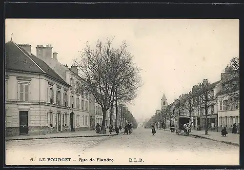 AK Le Bourget, Rue de Flandre, Strassenpartie